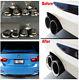 100% Real Carbon Fiber Glossy Black Car Right+Left Side Exhaust Dual Pipes Set