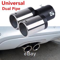 17cm Durable Dual Exhaust Pipe Tail Muffler Tip Stainless Steel for SUV Car Rear