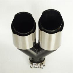 2PC 63mm 89mm Dual Exhaust Pipe Tail Muffler Tip Plating black stainless steel