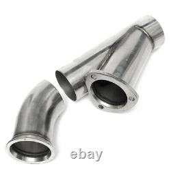 2X 3'' 76mm Electric Exhaust Valve E-CUT Downpipe System Remote Cutout Y Pipe