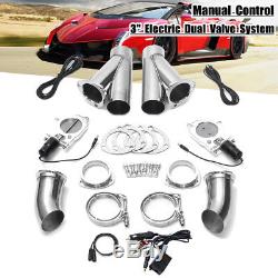 3'' Electric Dual Exhaust Valve Catback Y-pipe Cutout E-Cut System Manual Switch