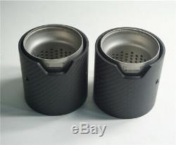 4PCS 66MM IN 93MM OUT Matte Universal 100% Real Carbon Fiber Exhaust tip For BMW