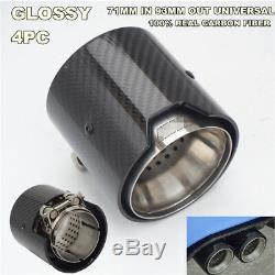 4PCS Glossy Real Carbon Fiber Exhaust tip For BMW M Performance exhaust pipe