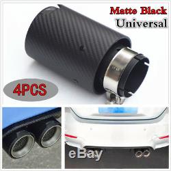 4Pcs Matte Universal Car 100% Carbon Fiber Exhaust End Tips 2.5'' in 3.5'' out