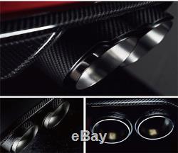 63mm In 89mm Out Car Exhaust Tail Muffler Dual Pipe Carbon Fiber Stainless (L+R)