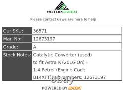 Astra K 2016-2018 B14XFT Catalytic Converter 12673197