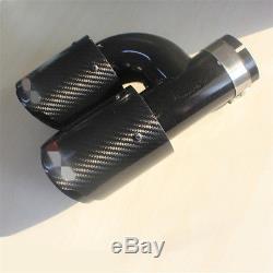 Carbon Fiber Auto SUV Exhaust Pipe Muffler End Tips For Car 63mm-89mm Left+Right