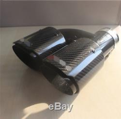Carbon Fiber Auto SUV Exhaust Pipe Muffler End Tips For Car 63mm-89mm Left+Right