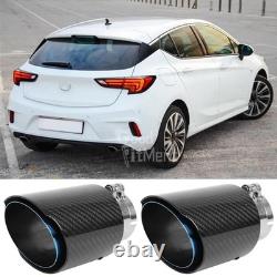 For Vauxhall Astra VXR OPC 2Pcs 2.5 In 3.5 Out Carbon Exhaust Trim Pipe Tips