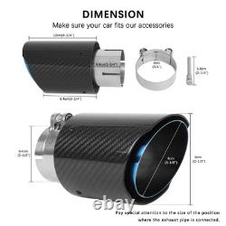 For Vauxhall Astra VXR OPC 2Pcs 2.5 In 3.5 Out Carbon Exhaust Trim Pipe Tips