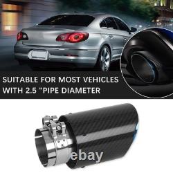 For Vauxhall Astra VXR OPC 2Pcs 2.5 In 3.5 Out Carbon Exhaust Trim Pipe Tips