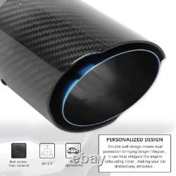 For Vauxhall Astra VXR OPC 2Pcs 2.5 In 3.5 Out Carbon Exhaust Trim Pipe Tips