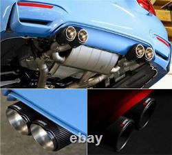 Glossy Carbon Fiber 63mm/89mm Out Dual Pipe Right Exhaust Pipe Tail Muffler Tip