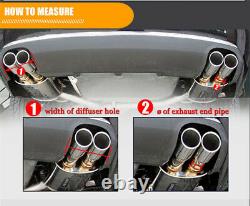Glossy Carbon Fiber 63mm/89mm Out Dual Pipe Right Exhaust Pipe Tail Muffler Tip