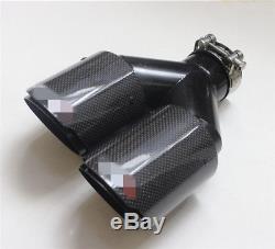 ID2.5 63mm OD3.5 89mm Plating Black Carbon Fiber Exhaust Tip Dual Pipe -New