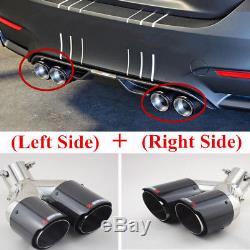 (Left+Right)63/89mm Carbon Fiber Straight Adjustable Dual Exhaust Pipe Universal