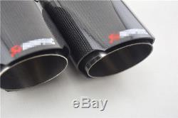 (Left+Right)63/89mm Carbon Fiber Straight Adjustable Dual Exhaust Pipe Universal