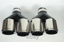 (Left + Right) 63mm 89mm Car SUV Dual Exhaust Pipe Tail Muffler Tip Plating