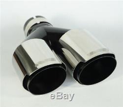 (Left + Right) 63mm 89mm Car SUV Dual Exhaust Pipe Tail Muffler Tip Plating
