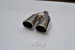 New Stainless Steel Twin Exhaust Muffler Tail Pipe Tip Abx Bmw Vw Vauxhall