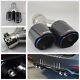 One 63-89mm Gloss Real Carbon Fiber Car Left Side Exhaust Dual Pipe Tail Muffler