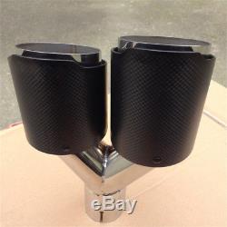 Stainless Steel Carbon Fiber Car Exhaust Dual Pipe Tip for Rear Bumper Diffuser