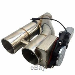 Universal 3 inch Electric Exhaust Downpipe Cutout E-Cut Out Dual-Valve Remote