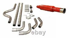 Universal Full Cat Back Performance Exhaust System With Muffler Back Box 2 Pipe