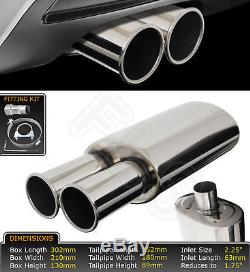 Universal Performance Free Flow Stainless Exhaust Backbox St35 Vxl2