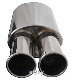 Universal Performance Free Flow Stainless Exhaust Backbox St35 Vxl2
