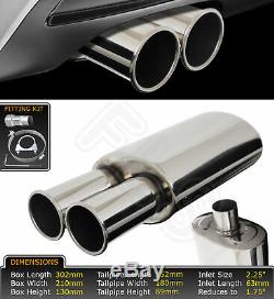 Universal Performance Free Flow Stainless Exhaust Backbox St35-vxh1