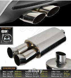 Universal Performance Free Flow Stainless Steel Exhaust Backbox Lmo-003 Vxl1