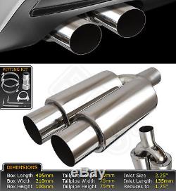Universal Performance Free Flow Stainless Twin Exhaust Backbox Ld16- Vxl1