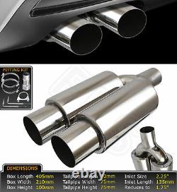 Universal Performance Free Flow Stainless Twin Exhaust Backbox Ld16-vxl1