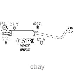 VAUXHALL ASTRA Estate MIDDLE SILENCER 2004-2012