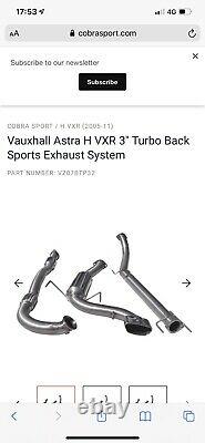 Vauxhall Astra H VXR 3 Turbo Back Sports Exhaust System