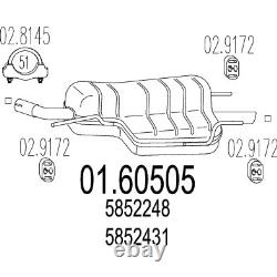 Vauxhall Astra Mk IV CC Rear End Silencer 1998-2005