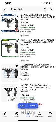 Vectra Astra Zafira Corsa Signum 1.8 Catalytic Converter Type Approved